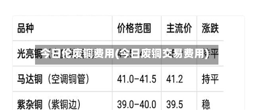 今日伦废铜费用(今日废铜交易费用)