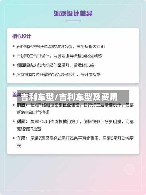吉利车型/吉利车型及费用
