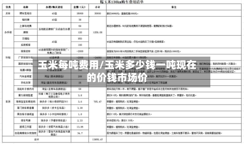 玉米每吨费用/玉米多少钱一吨现在的价钱市场价