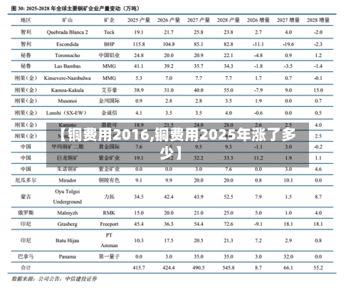 【铜费用2016,铜费用2025年涨了多少】-第2张图片
