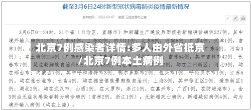 北京7例感染者详情:多人由外省抵京/北京7例本土病例