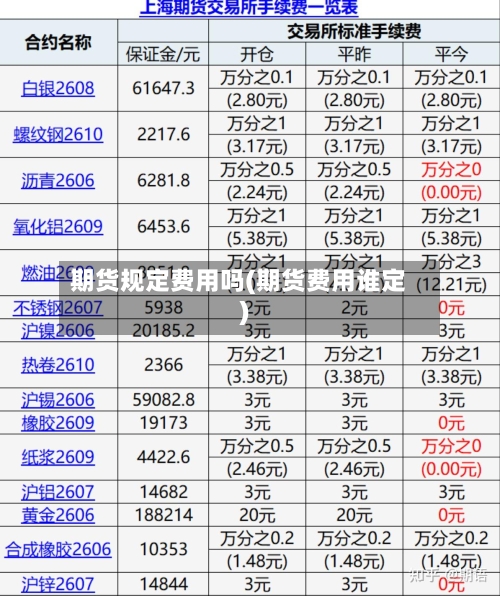 期货规定费用吗(期货费用谁定)