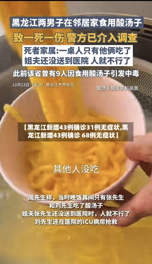 【黑龙江新增43例确诊31例无症状,黑龙江新增43例确诊 68例无症状】
