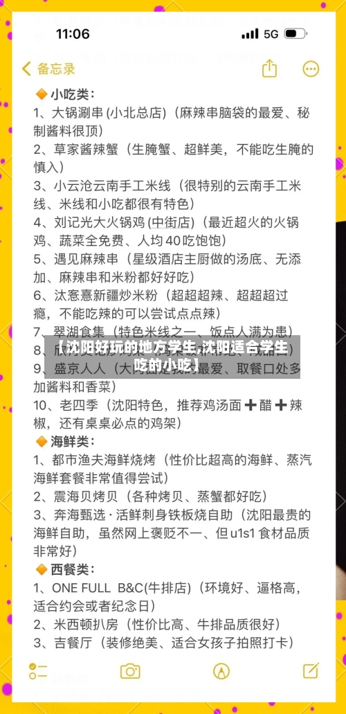 【沈阳好玩的地方学生,沈阳适合学生吃的小吃】