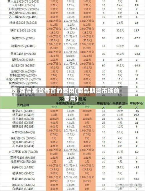 商品期货每首的费用(商品期货市场的费用)-第3张图片