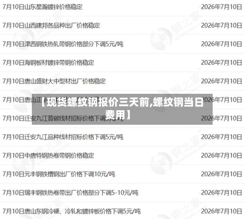 【现货螺纹钢报价三天前,螺纹钢当日费用】-第2张图片