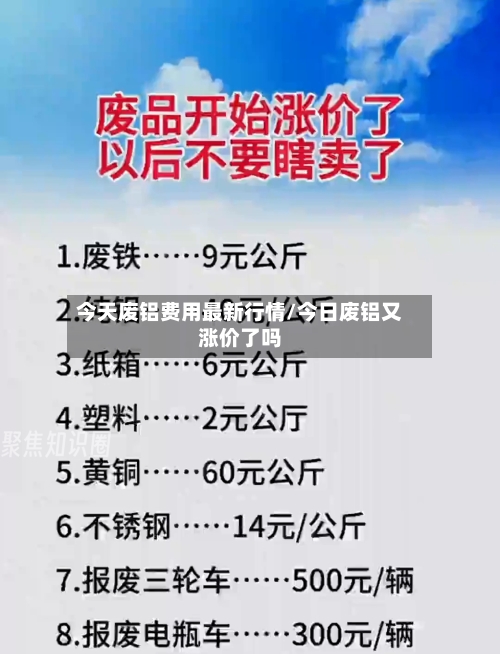 今天废铝费用最新行情/今日废铝又涨价了吗