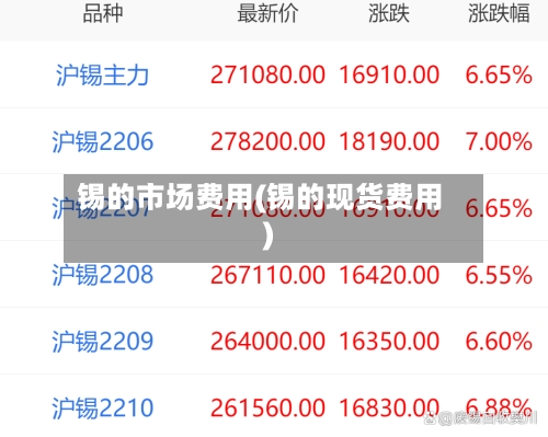 锡的市场费用(锡的现货费用)