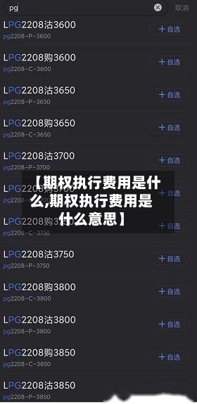 【期权执行费用是什么,期权执行费用是什么意思】