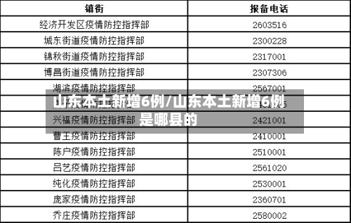 山东本土新增6例/山东本土新增6例是哪县的-第2张图片
