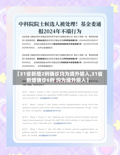 【31省新增2例确诊均为境外输入,31省新增确诊6例 均为境外输入】