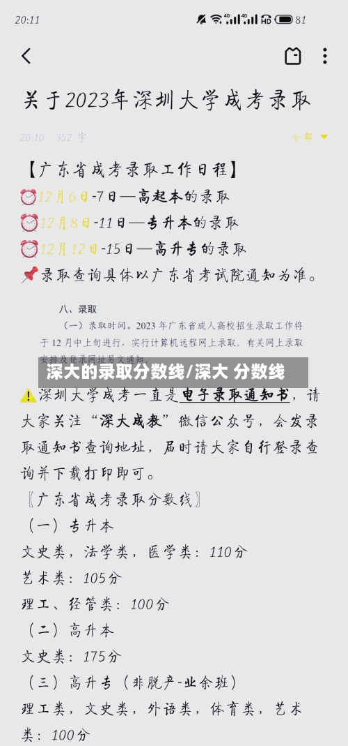 深大的录取分数线/深大 分数线