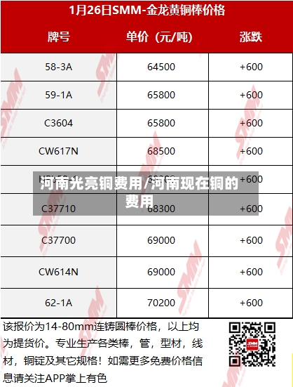 河南光亮铜费用/河南现在铜的费用