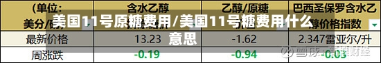 美国11号原糖费用/美国11号糖费用什么意思