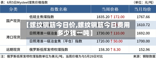 【螺纹钢筋今日价,螺纹钢筋今日费用多少钱一吨】-第2张图片