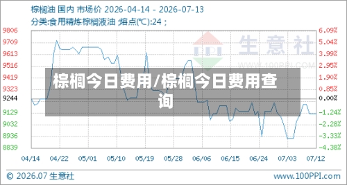 棕榈今日费用/棕榈今日费用查询